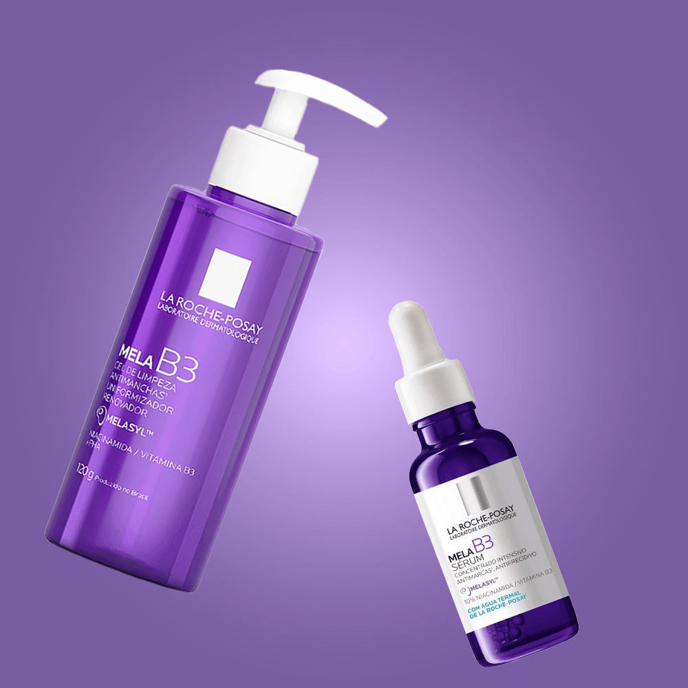 La Roche-Posay MelaB3 Kit - Sérum Facial Clareador + Gel de Limpeza Antimanchas ÚNICO 3