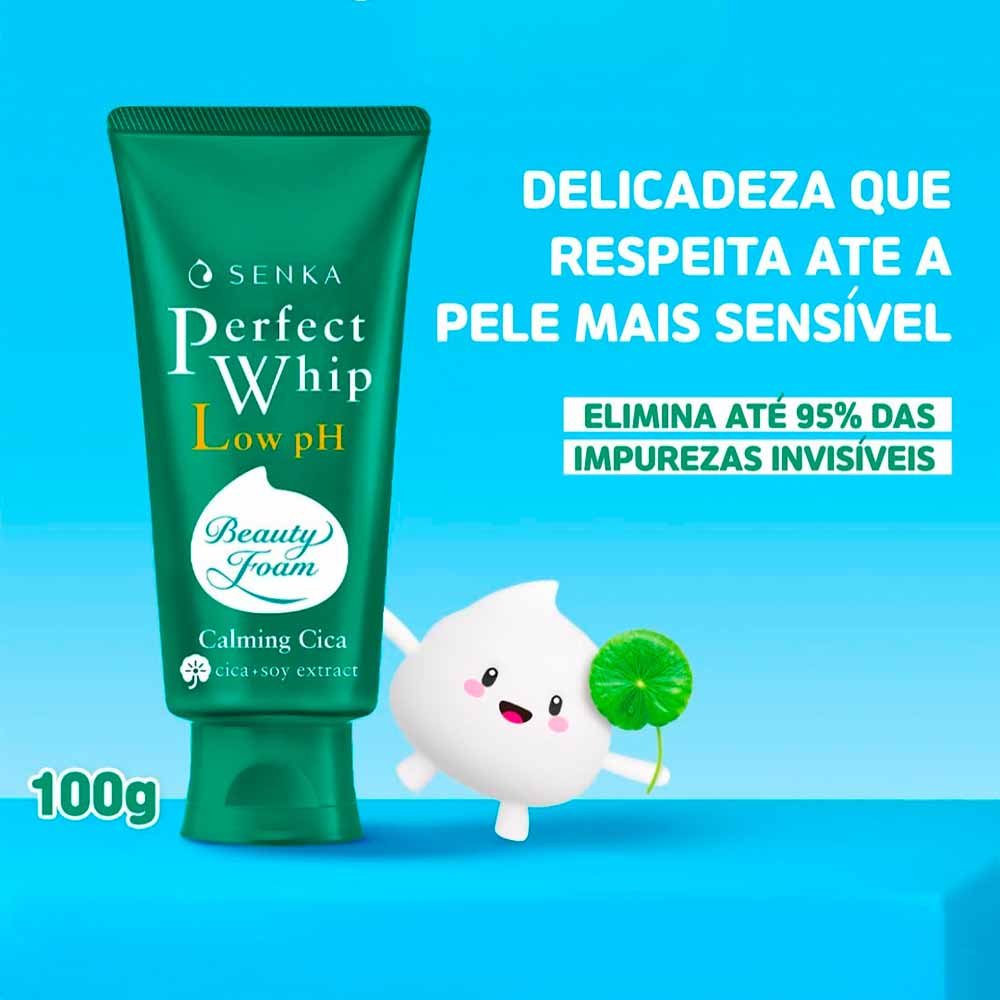 Espuma de limpeza Facial Senka Perfect Whip Low PH Calming Cica 100g 2