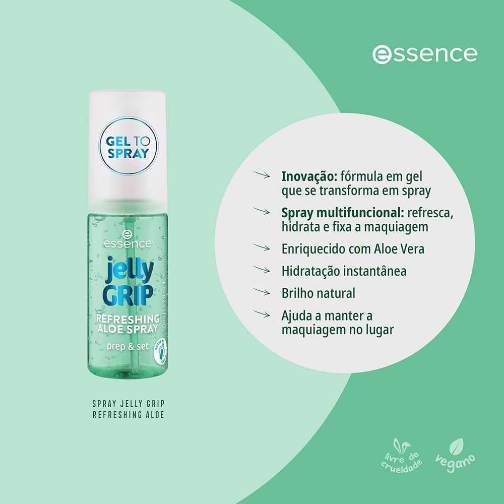 Spray Iluminador Multifuncional Essence Jelly Grip Refreshing Aloe Spray 50ml 8