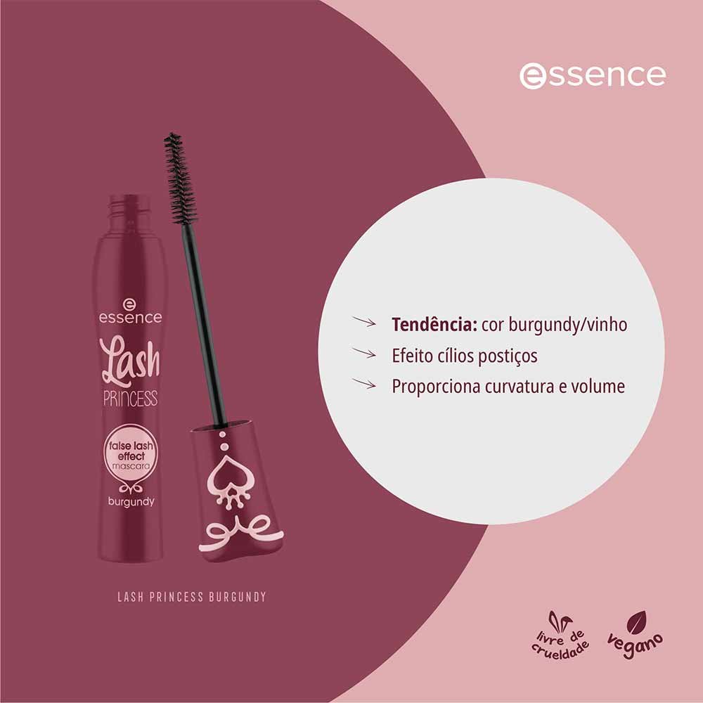 Máscara de Cílios Essence Lash Princess False Lash Effect Burgundy Preto 7
