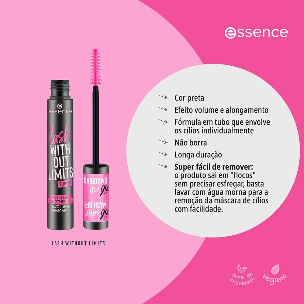 Máscara de Cílios Essence Lash Without Limits Tubing Preto 7