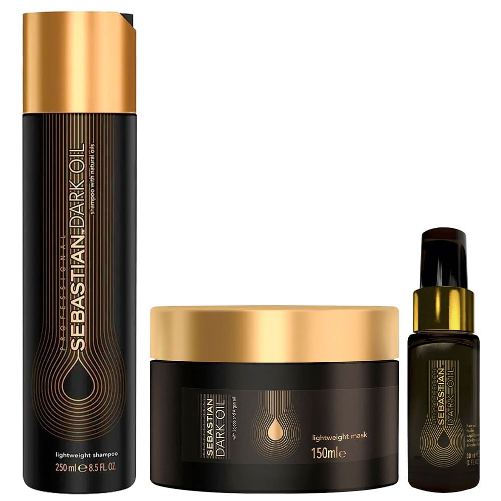Sebastian Dark Oil Kit – Shampoo + Máscara + Óleo Capilar