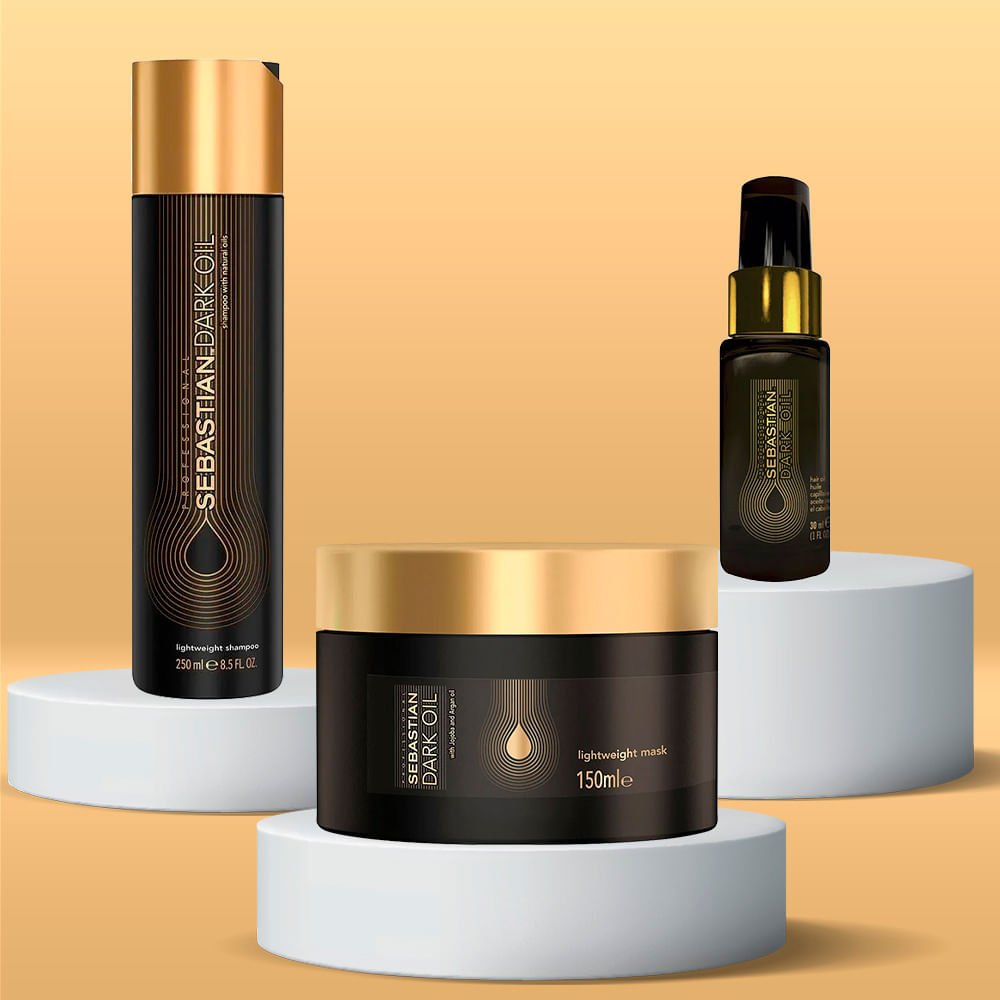 Sebastian Dark Oil Kit – Shampoo + Máscara + Óleo Capilar ÚNICO 3
