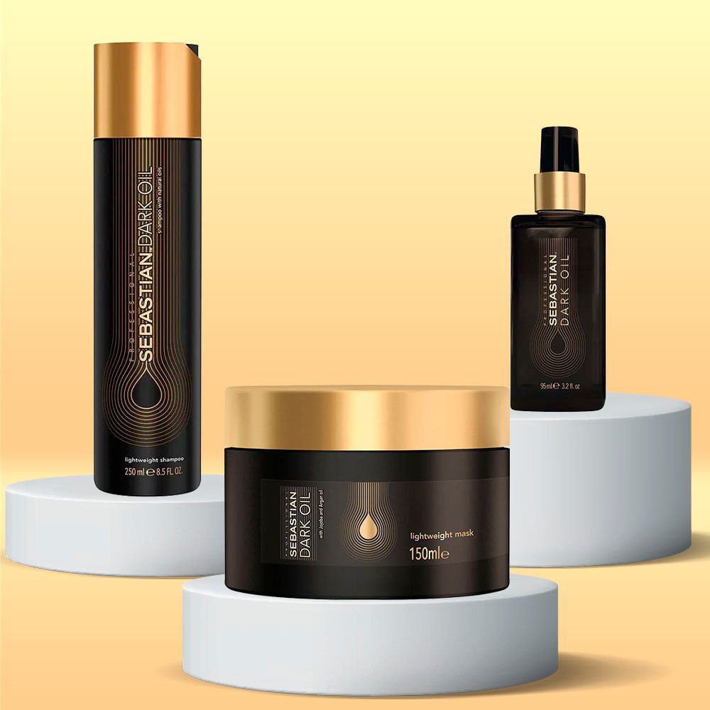 Sebastian Dark Oil Kit – Shampoo + Máscara + Óleo Capilar ÚNICO 3