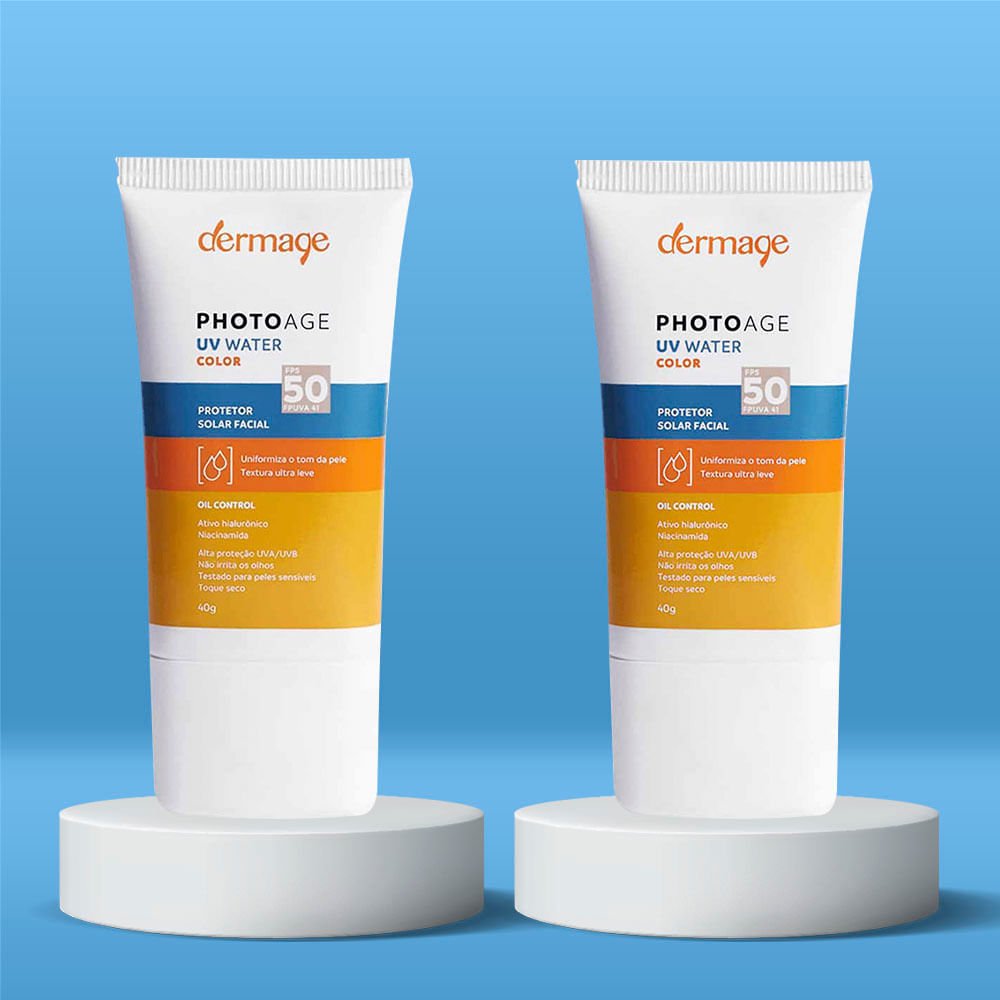 Dermage Photoage UV Water Color Protetor Solar Facial FPS50 Kit com 2 Unidades Nude Nude 2