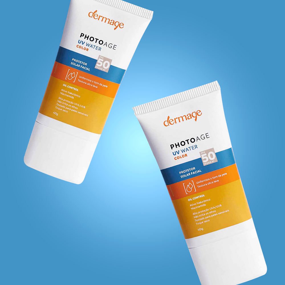 Dermage Photoage UV Water Color Protetor Solar Facial FPS50 Kit com 2 Unidades Médio Intense Médio Intense 3
