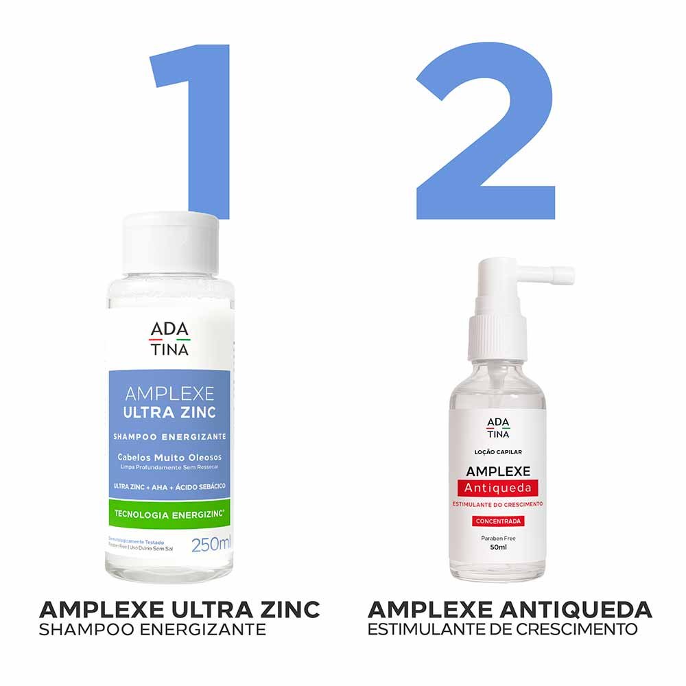 Ada Tina Amplexe Ultra Zinc Shampoo Energizante para Cabelos Muito Oleosos 250ml 5