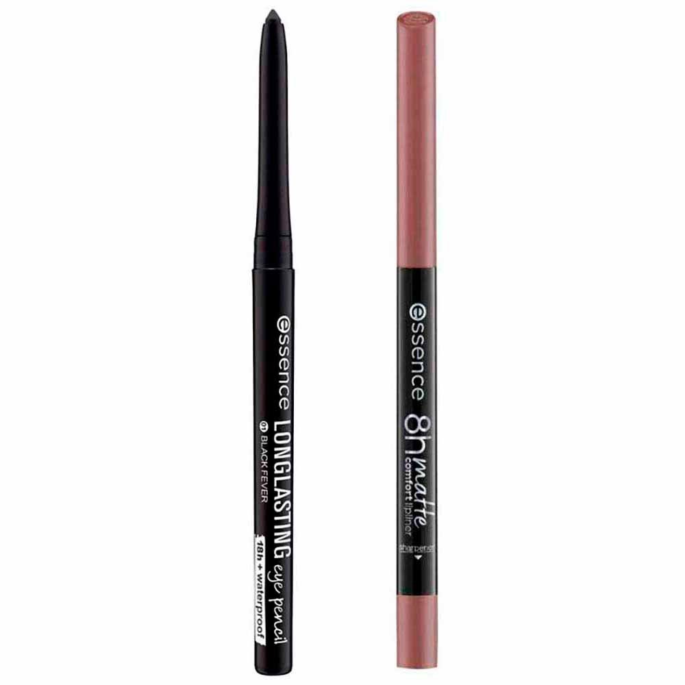 Essence Kit - Lápis de Olho de Longa Duração + Lápis Labial 02 Silky Hazelnut ÚNICO 1