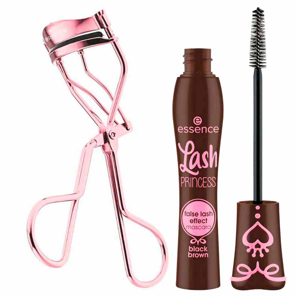 Essence Kit - Curvador de Cílios + Máscara de Cílios Essence Marrom