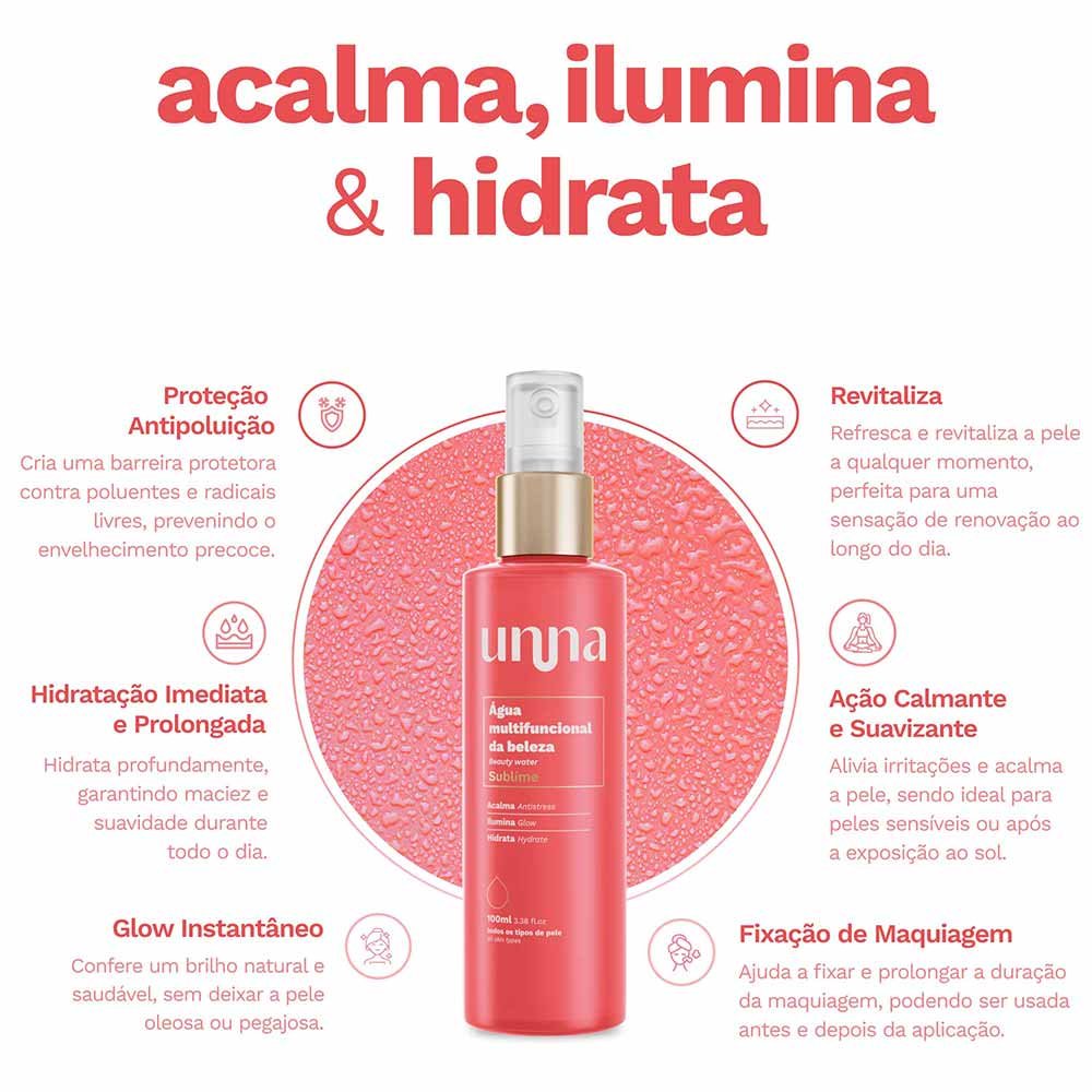 Água Multifuncional Unna Beleza Sublime 100ml 2