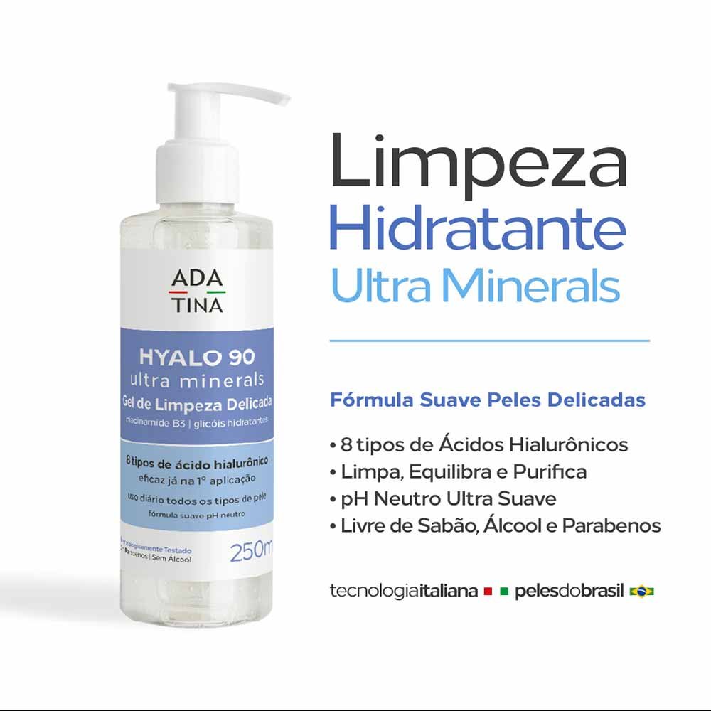 Gel de Limpeza Facial Hidratante Ada Tina Hyalo 90 Ultra Minerals 250ml 3