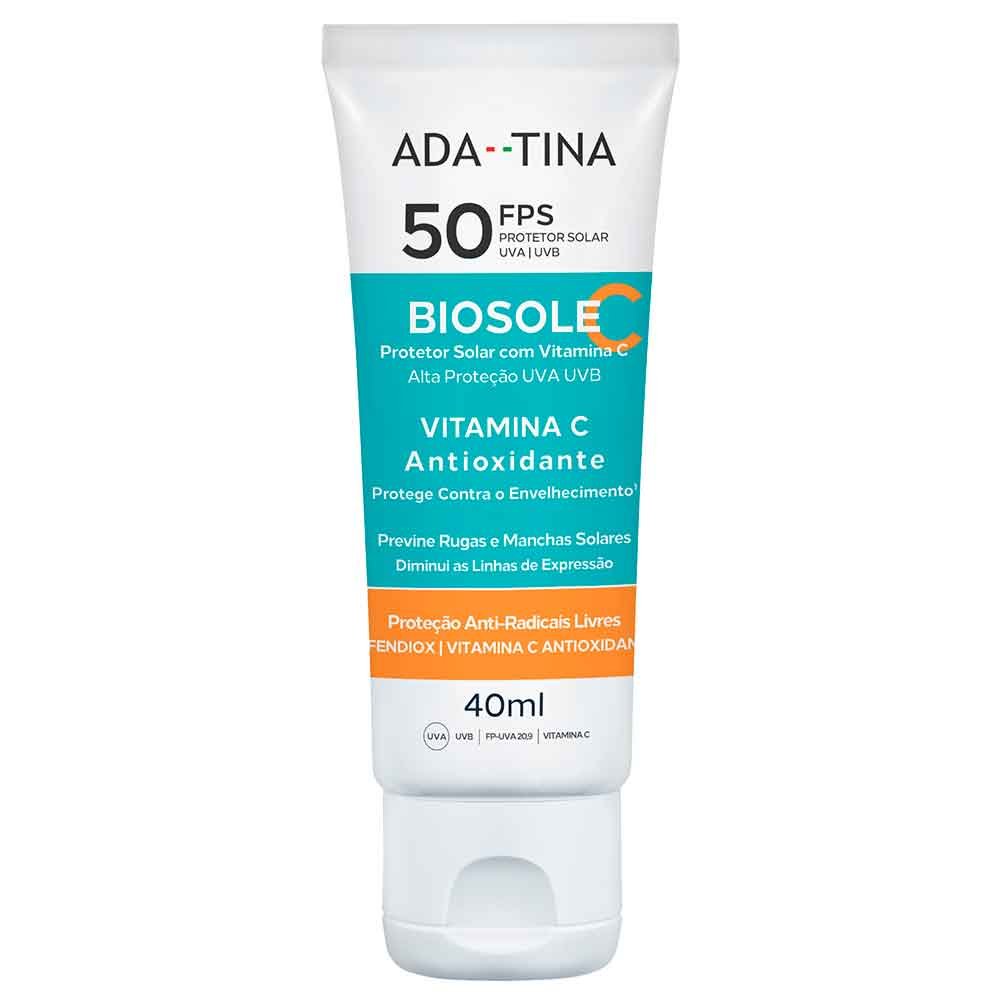 Protetor Solar Facial Clareador Ada Tina Biosole C FPS50