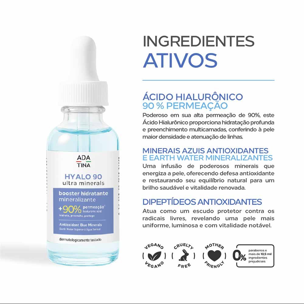 Booster Hidratante Facial Ada Tina Hyalo 90 Ultra Minerals 30ml 3