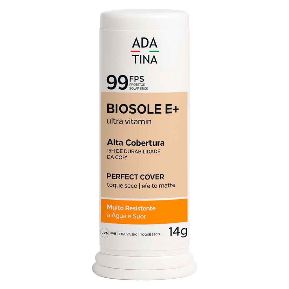Protetor Solar em Bastão com Cor Ada Tina Biosole E Ultra Vitamin FPS99 14g