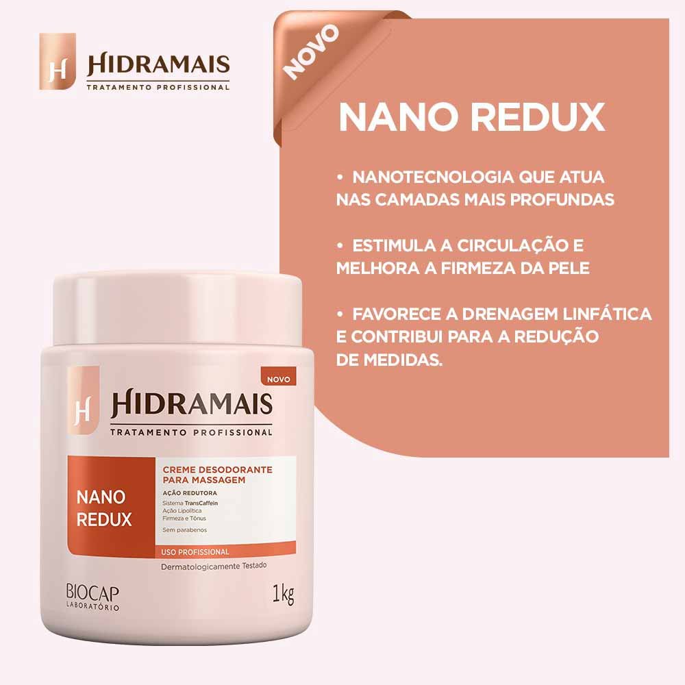 Creme de Massagem Hidramais Nano Redux 1kg 2