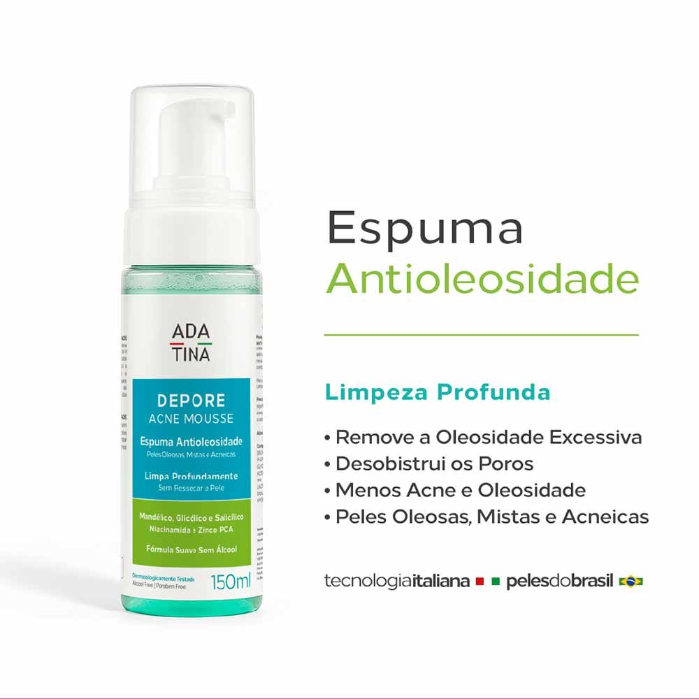 Espuma de Limpeza Facial Ada Tina Depore Acne Mousse 250ml 2