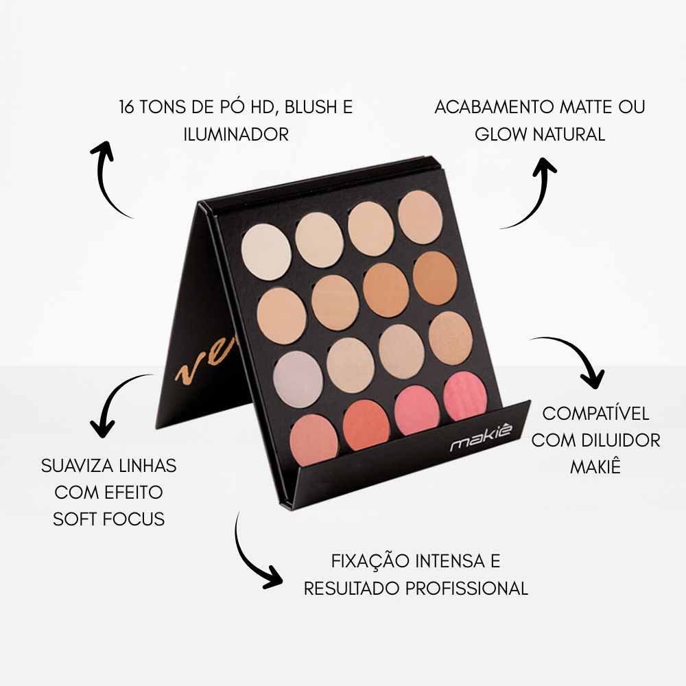 Paleta de Maquiagem Makiê Velvet Mix ÚNICO 3