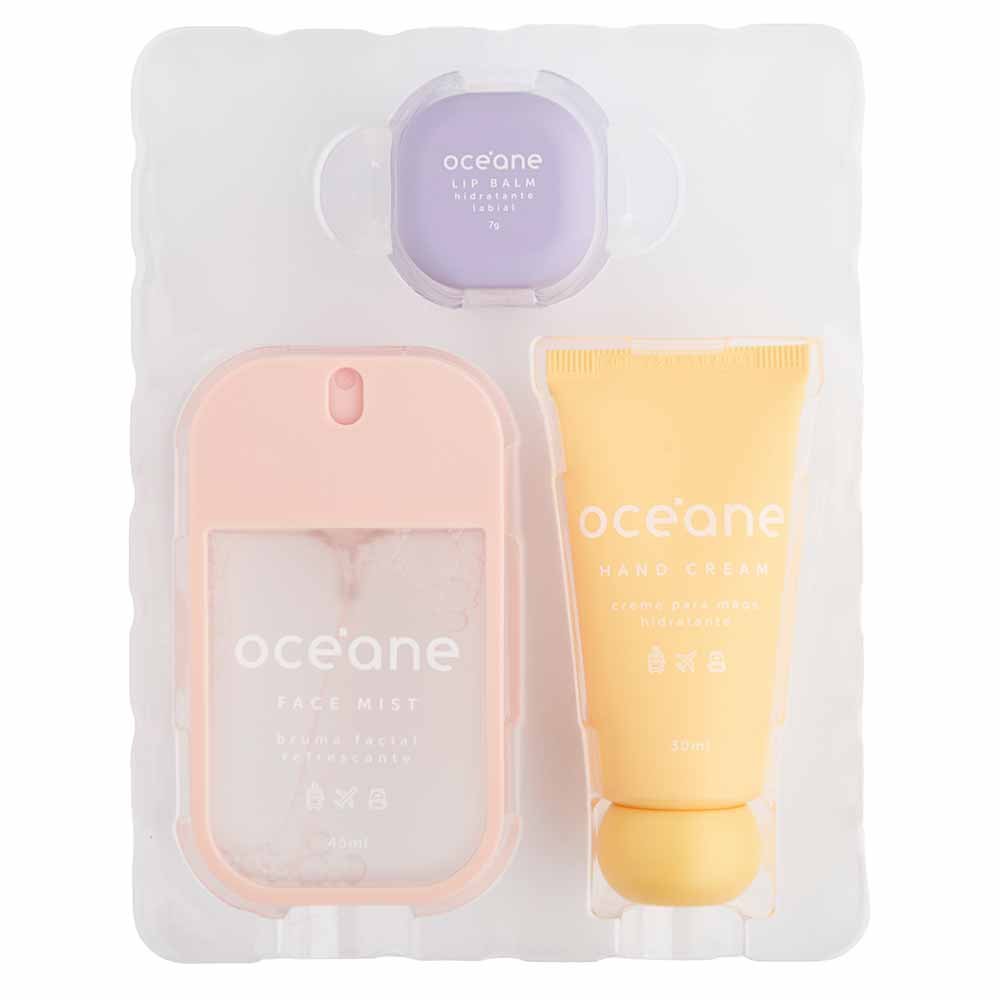 Océane Essencial Travel Kit - Creme de Mão + Bruma Facial + Bálsamo Labial ÚNICO 2