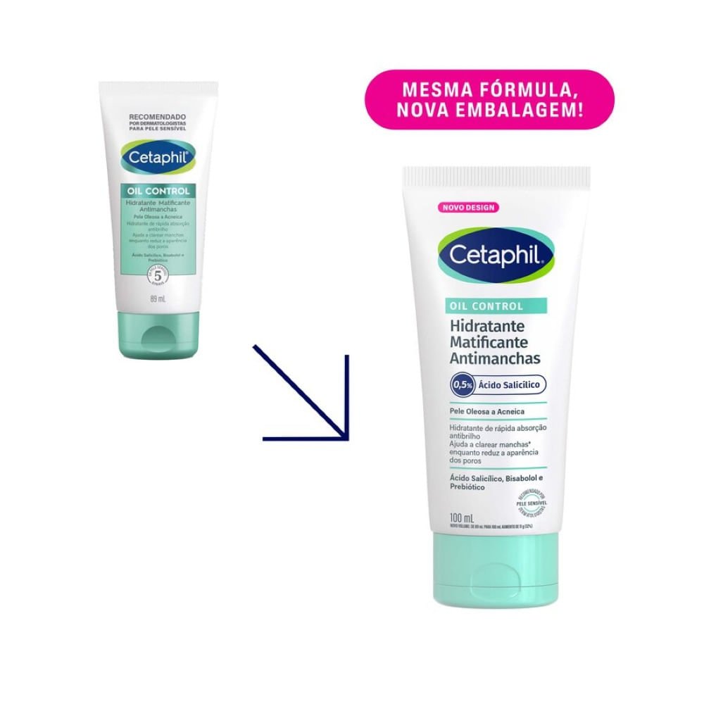 Hidratante Matificante Antimanchas Facial para Pele Oleosa a Acneica Cetaphil Oil Control 100ml 2