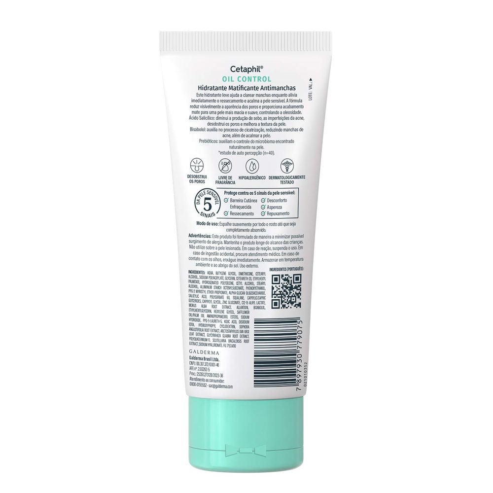 Hidratante Matificante Antimanchas Facial para Pele Oleosa a Acneica Cetaphil Oil Control 100ml 7