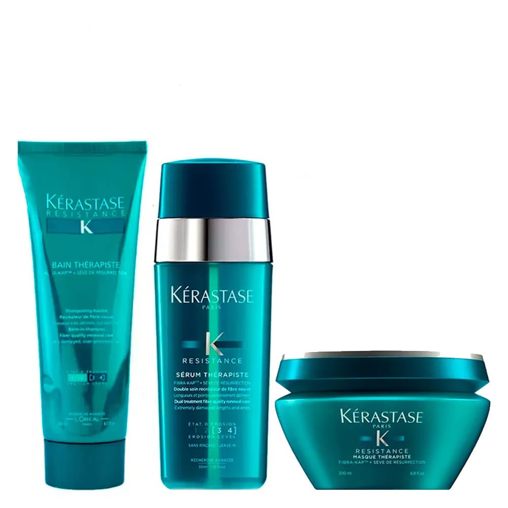 Kérastase Résistance Therapiste Kit - Shampoo + Leave-In + Máscara ÚNICO 1