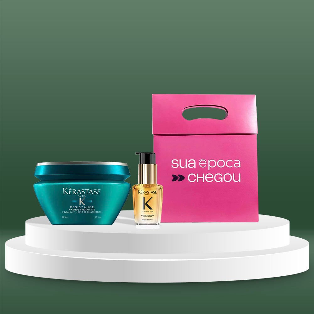 Kit Presentável Kérastase – Máscara + Óleo Capilar + Sacola Presenteável ÚNICO 3