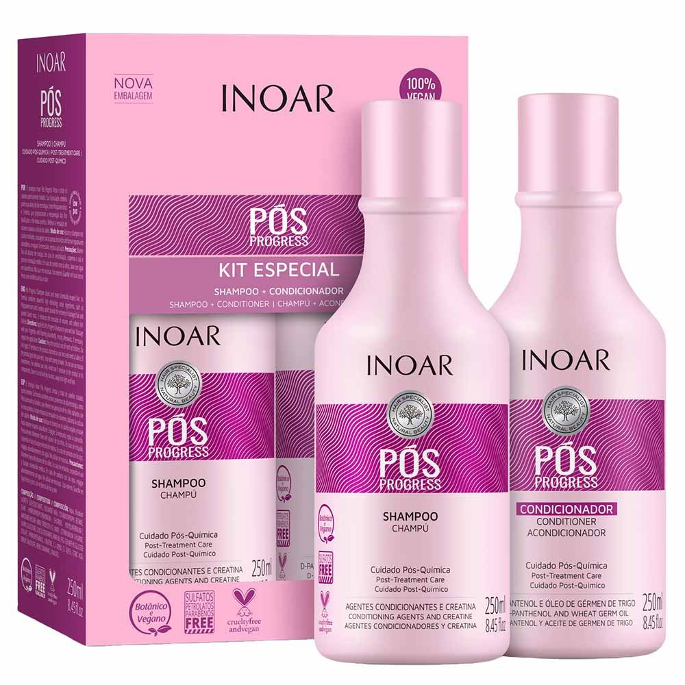 Duo Pós Progress Inoar Kit Shampoo + Condicionador ÚNICO 2