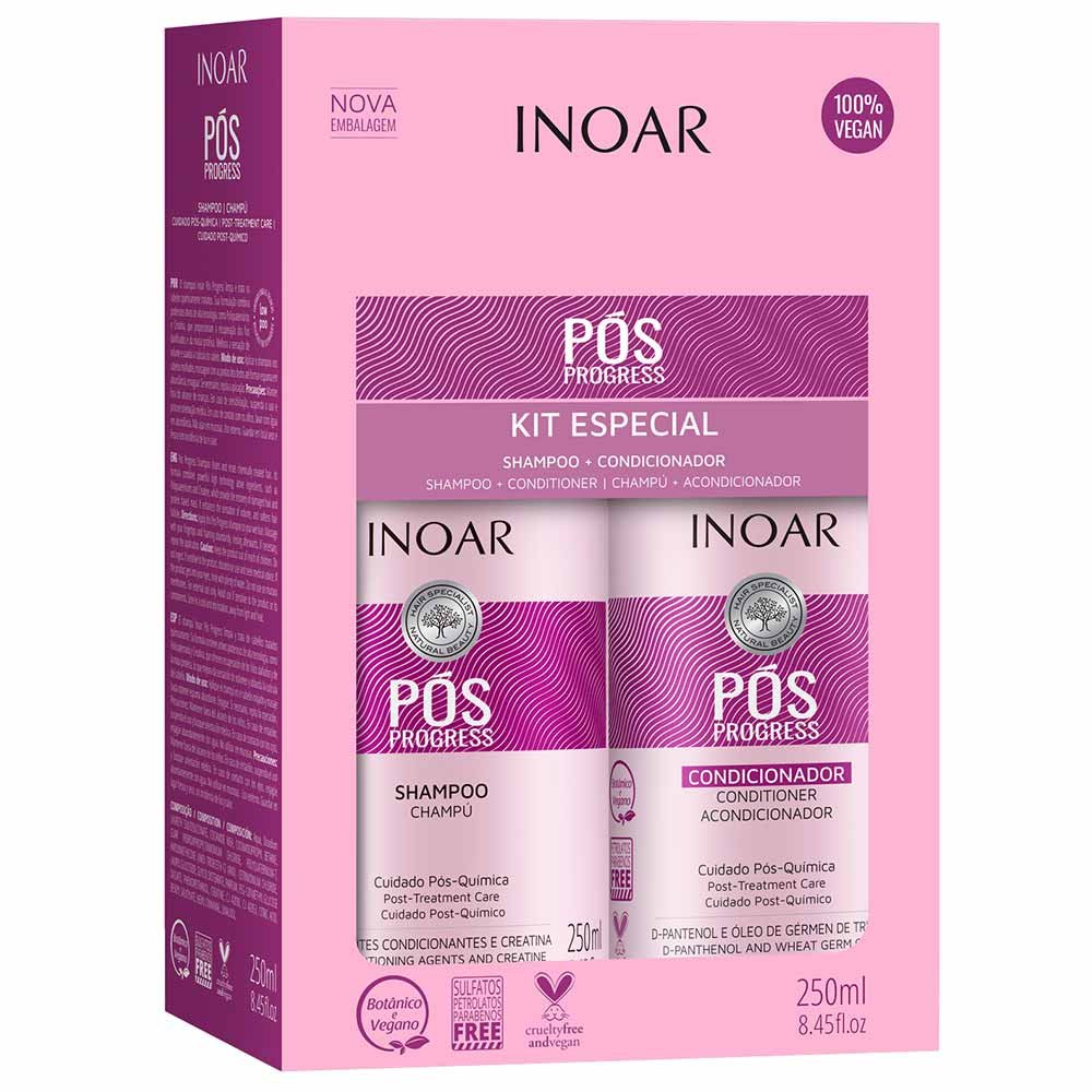 Duo Pós Progress Inoar Kit Shampoo + Condicionador ÚNICO 3
