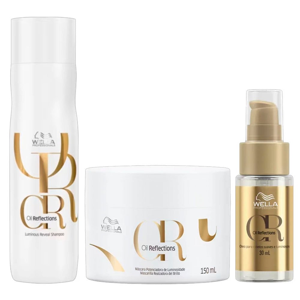 Wella Professionals Oil Reflections Kit – Shampoo + Máscara + Óleo Capilar