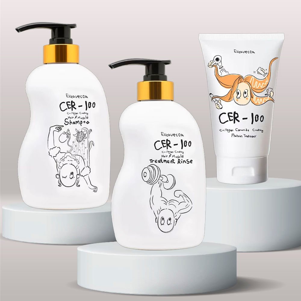 Elizavecca Kit – Shampoo + Condicionador + Máscara ÚNICO 3