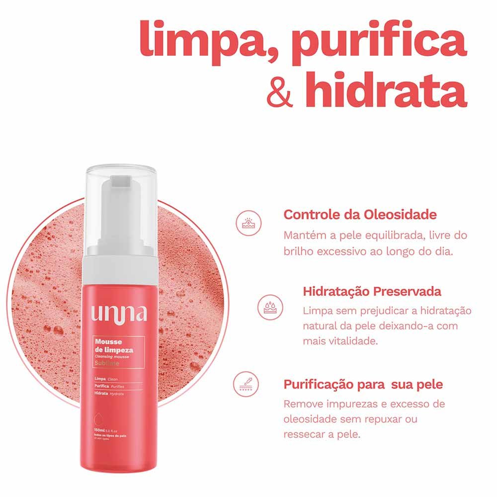 Mousse de Limpeza Facial Unna Sublime 150ml 4