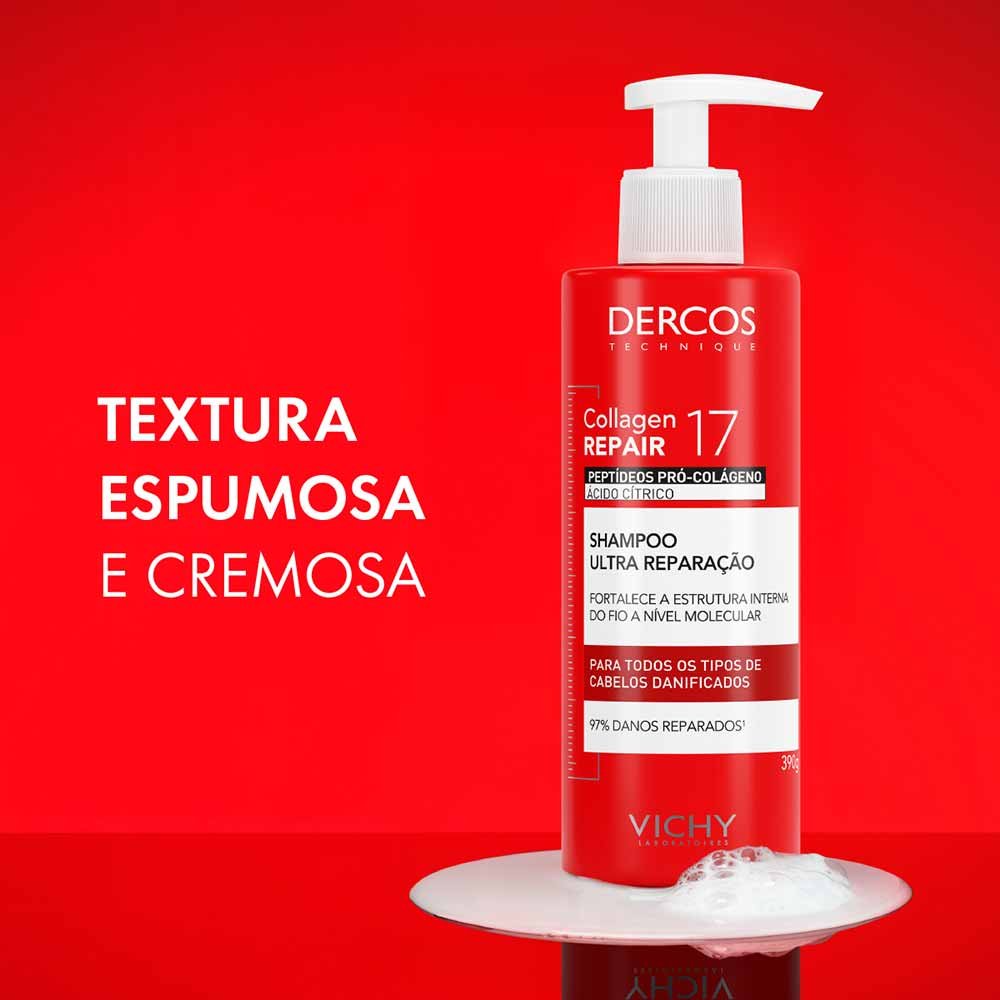 Shampoo Ultra Reparação Vichy Dercos Collagen Repair 17 390ml 7