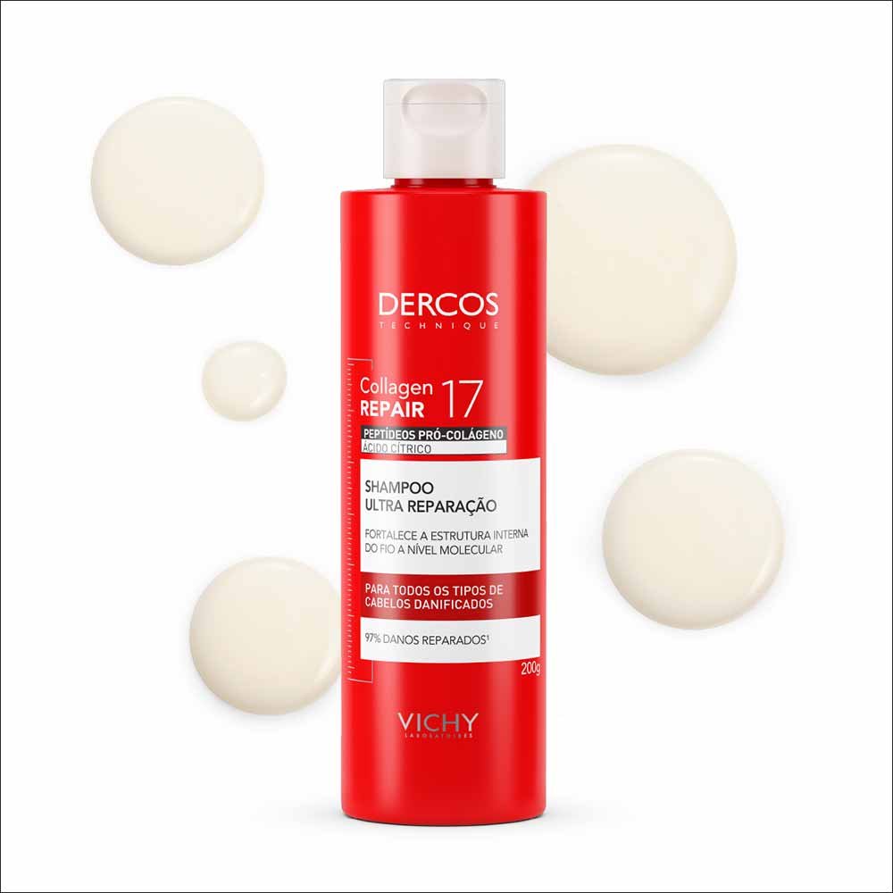 Shampoo Ultra Reparação Vichy Dercos Collagen Repair 17 200ml 2