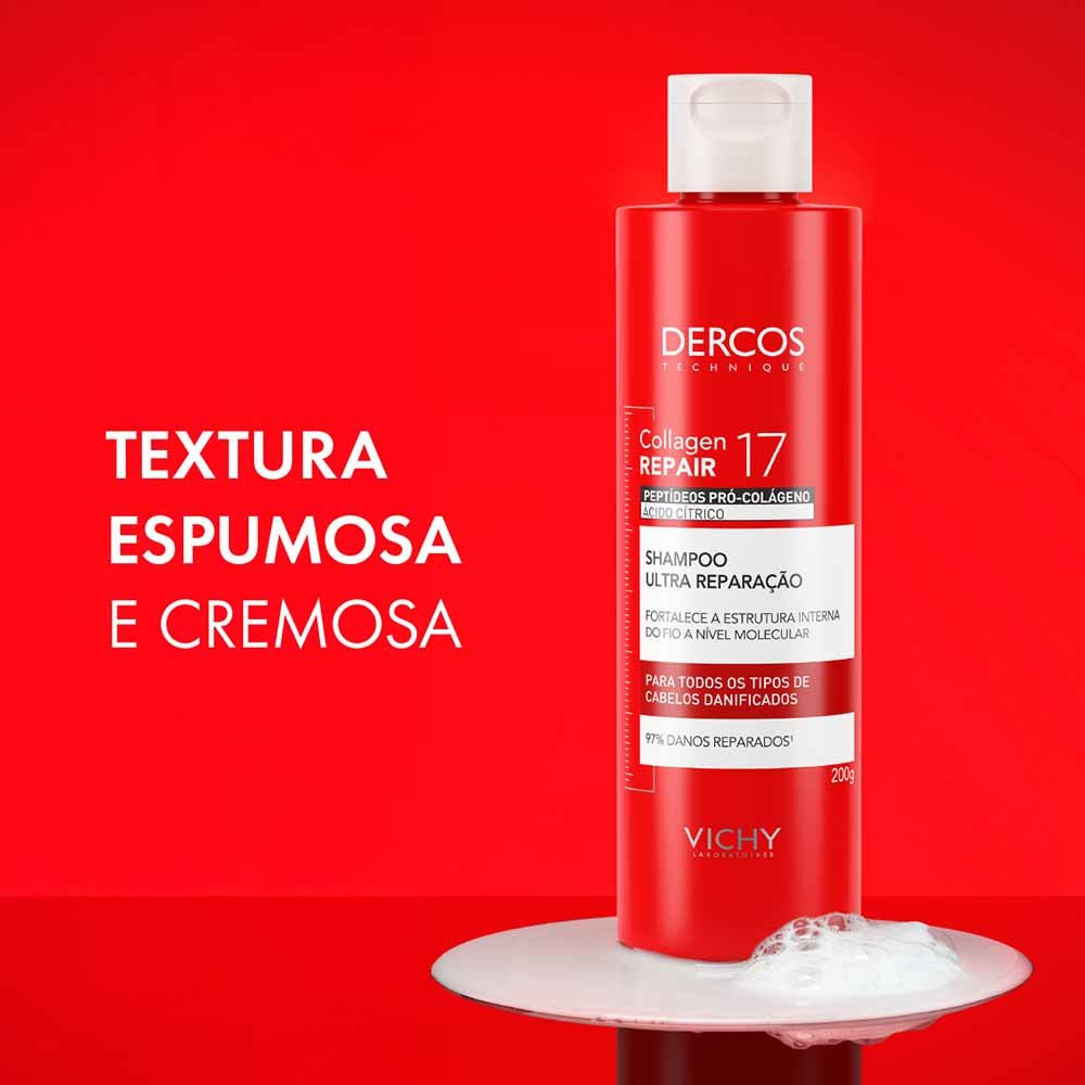 Shampoo Ultra Reparação Vichy Dercos Collagen Repair 17 200ml 7