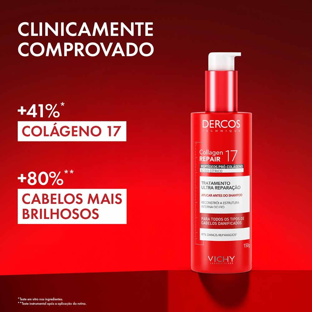 Tratamento Pré-Shampoo Ultra Reparação Vichy Dercos Collagen Repair 17 150g 8