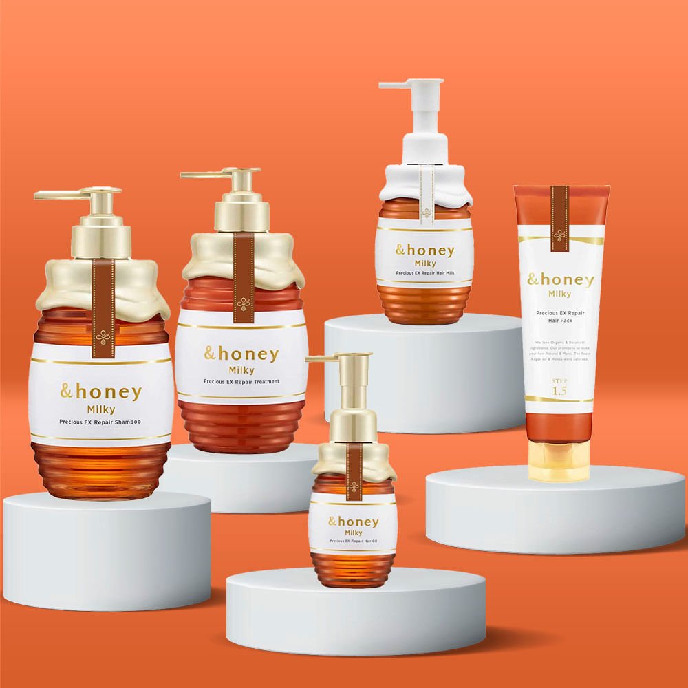Kit &Honey Milky Precious Ex Repair - Shampoo + Tratamento + Máscara + Finalizador + Óleo ÚNICO 2