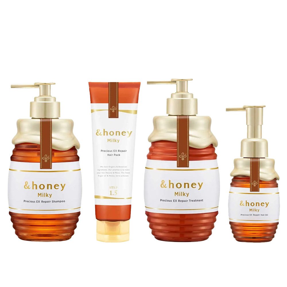 Kit &Honey Milky Precious Ex Repair - Shampoo + Tratamento + Máscara + Óleo Capilar