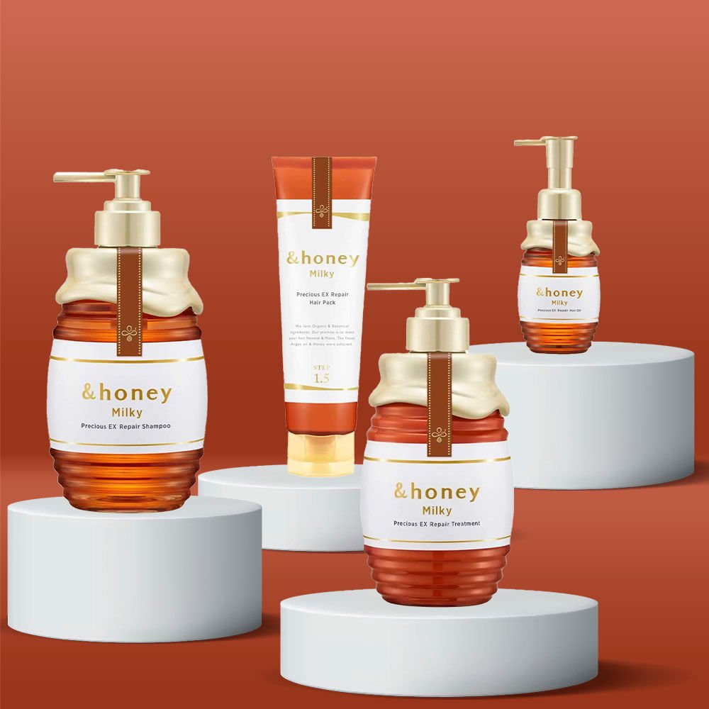 Kit &Honey Milky Precious Ex Repair - Shampoo + Tratamento + Máscara + Óleo Capilar ÚNICO 2