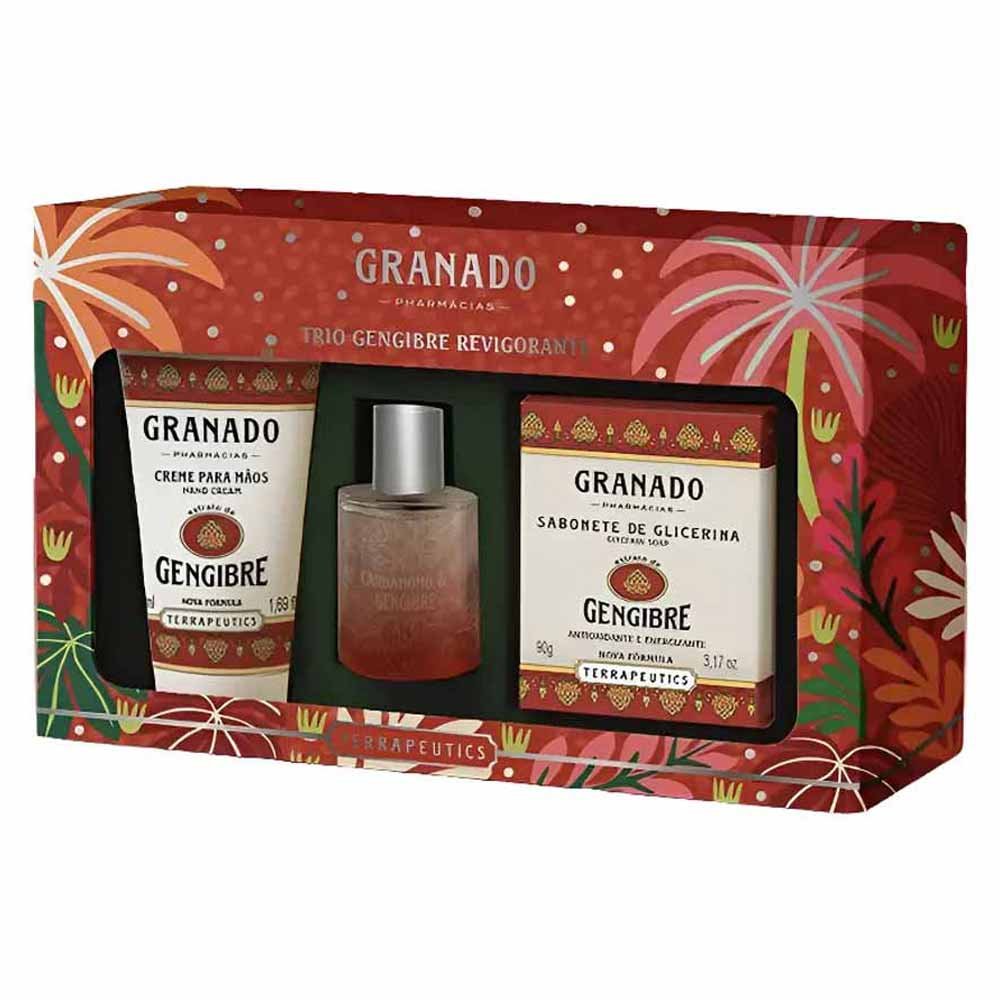 Kit Granado Terrapeutics Gengibre Colônia + Creme para Mãos +Sabonete ÚNICO 2