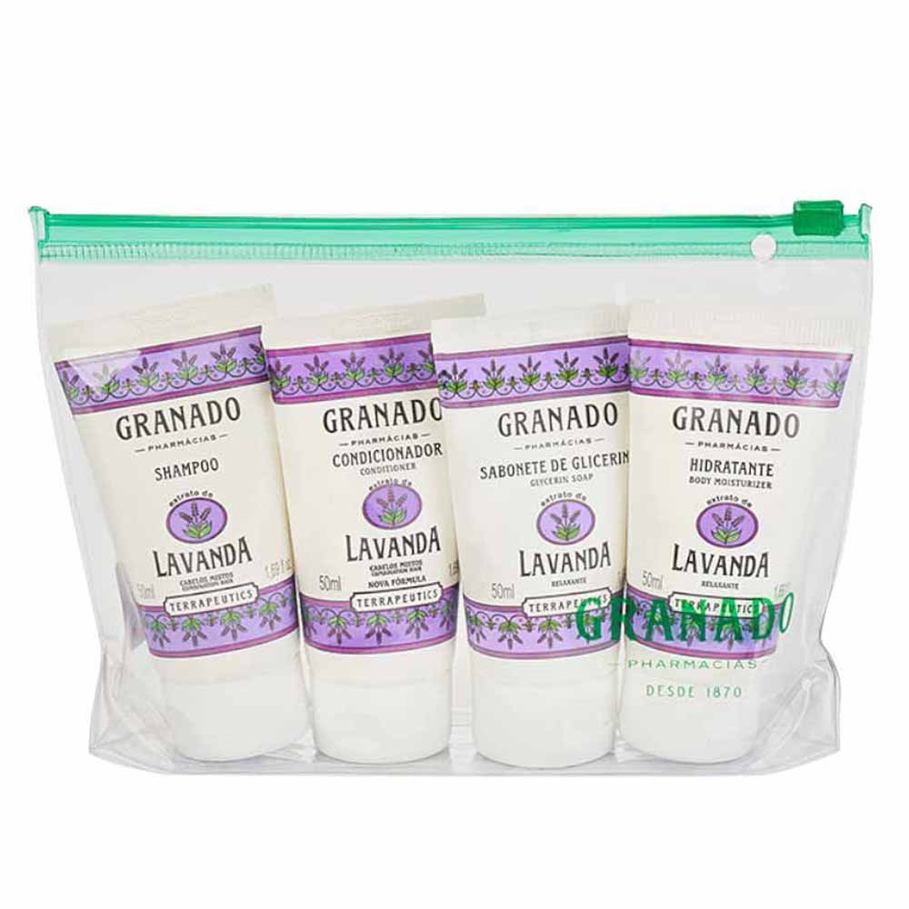 Kit Granado Terrapeutics Lavanda Necessaire + shampoo + Cond + Sabonete + Hidratante ÚNICO 2