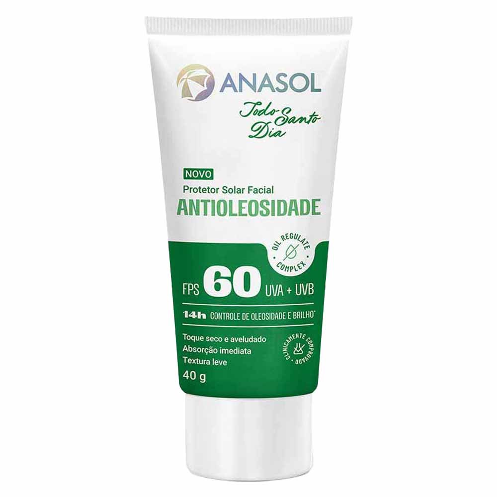 Protetor Solar Facial Anasol Antioleosidade FPS 60