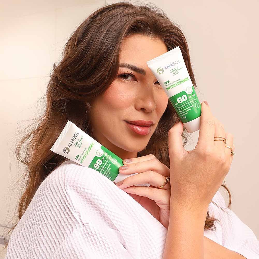 Protetor Solar Facial Anasol Antioleosidade FPS 60 40g 2