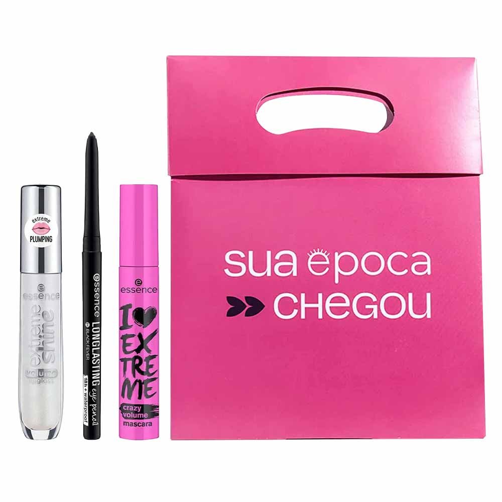 Kit de Natal Essence - Máscara de Cílios + Gloss Labial + Lápis de Olho + Sacola Presenteável ÚNICO 1