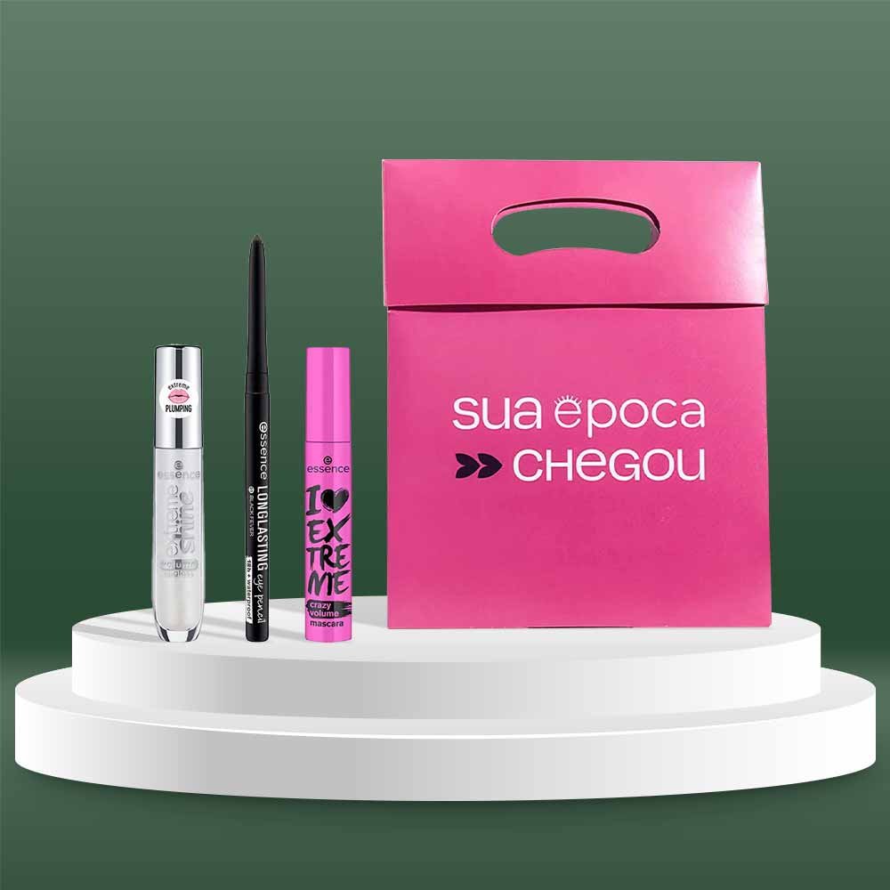 Kit de Natal Essence - Máscara de Cílios + Gloss Labial + Lápis de Olho + Sacola Presenteável ÚNICO 3