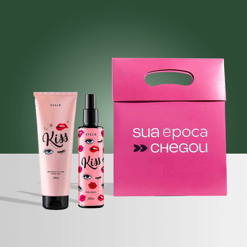 Kiss Ciclo Cosméticos Kit Presente de Natal - Body Splash + Loção Hidratante + Sacola Presenteável ÚNICO 2
