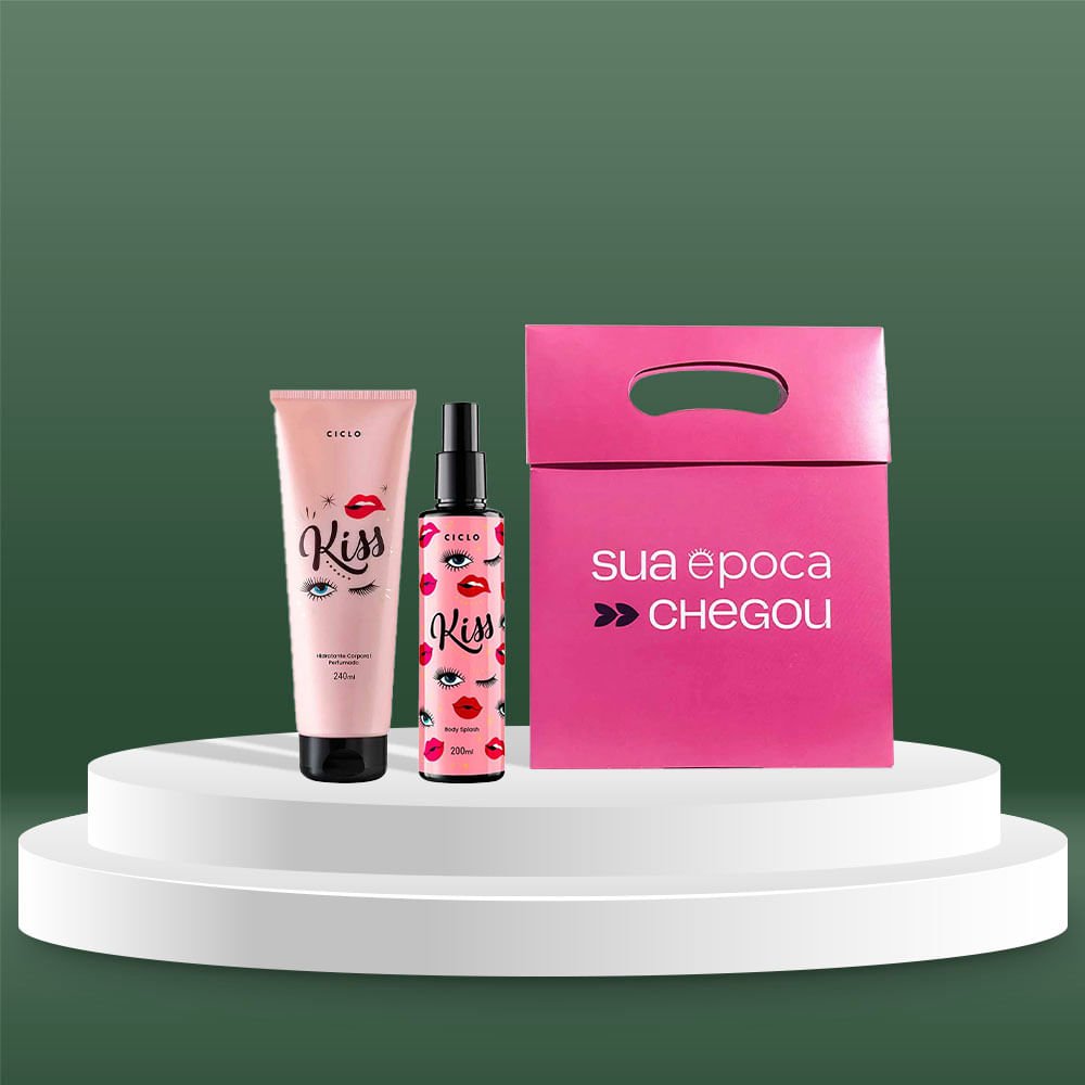 Kiss Ciclo Cosméticos Kit Presente de Natal - Body Splash + Loção Hidratante + Sacola Presenteável ÚNICO 3
