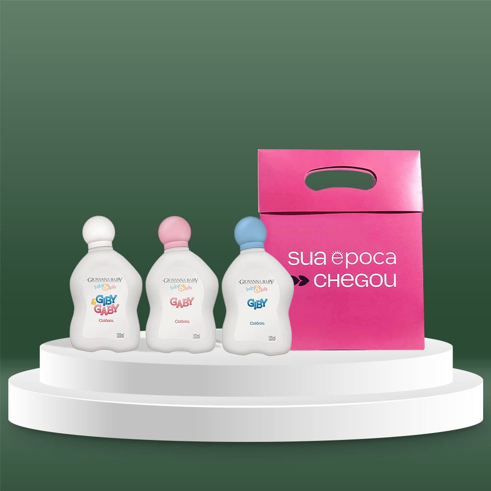 Colônia Infantil Giby & Gaby Giovanna Kit Presente de Natal – Com 3 Unidades + Sacola Presenteável ÚNICO 3