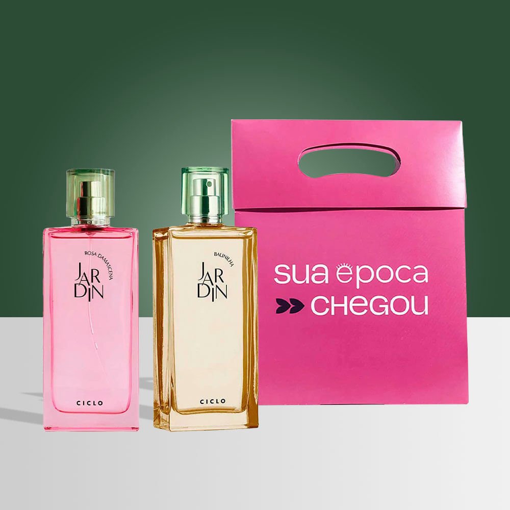 Ciclo Cosméticos Jardin Kit Presente de Natal - Deo Colônia Rosa Dama + Deo Colônia Baunilha + Sacola Presenteável ÚNICO 2