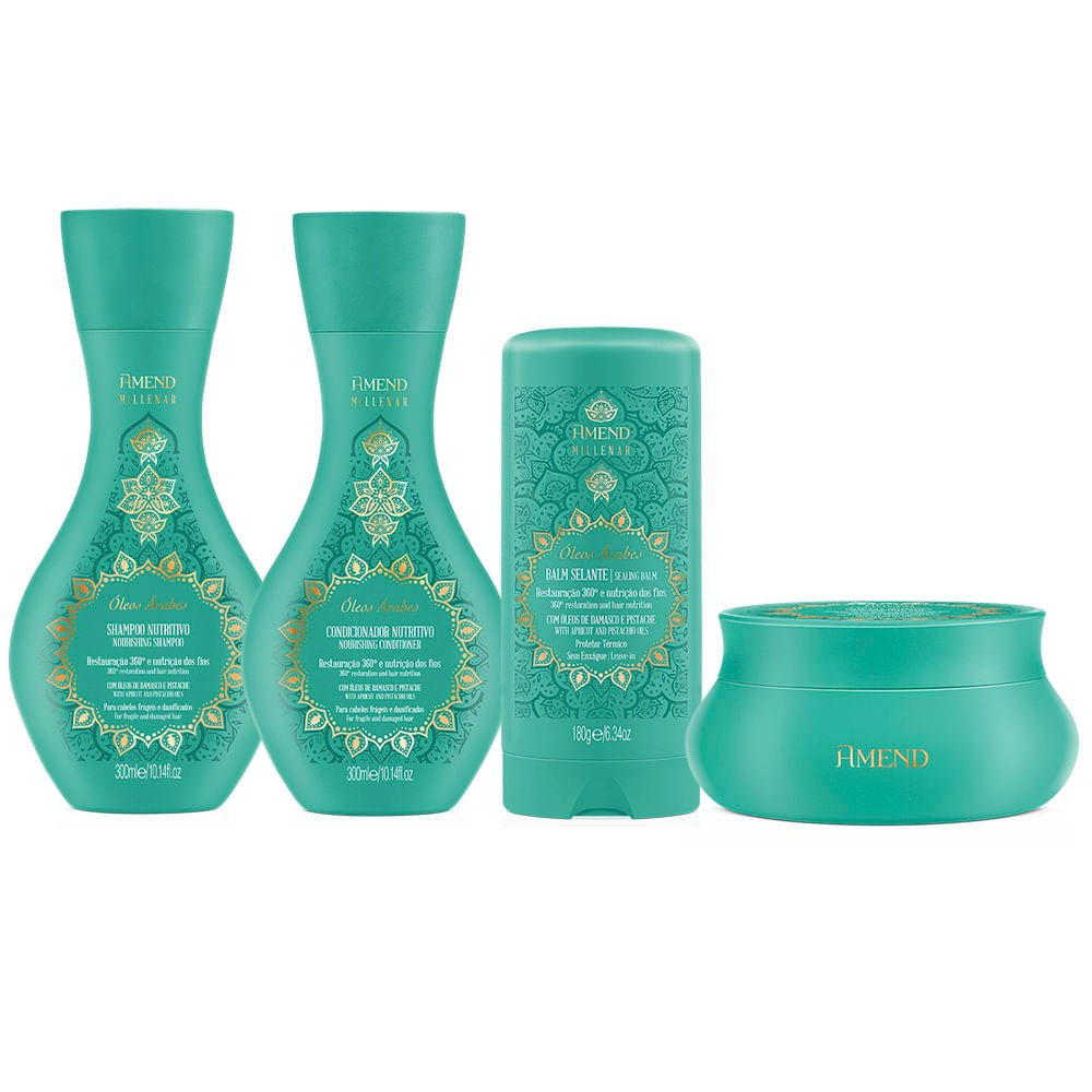 Amend Millenar Óleos Árabes Kit - Shampoo + Condicionador + Máscara + Bálsamo Selante
