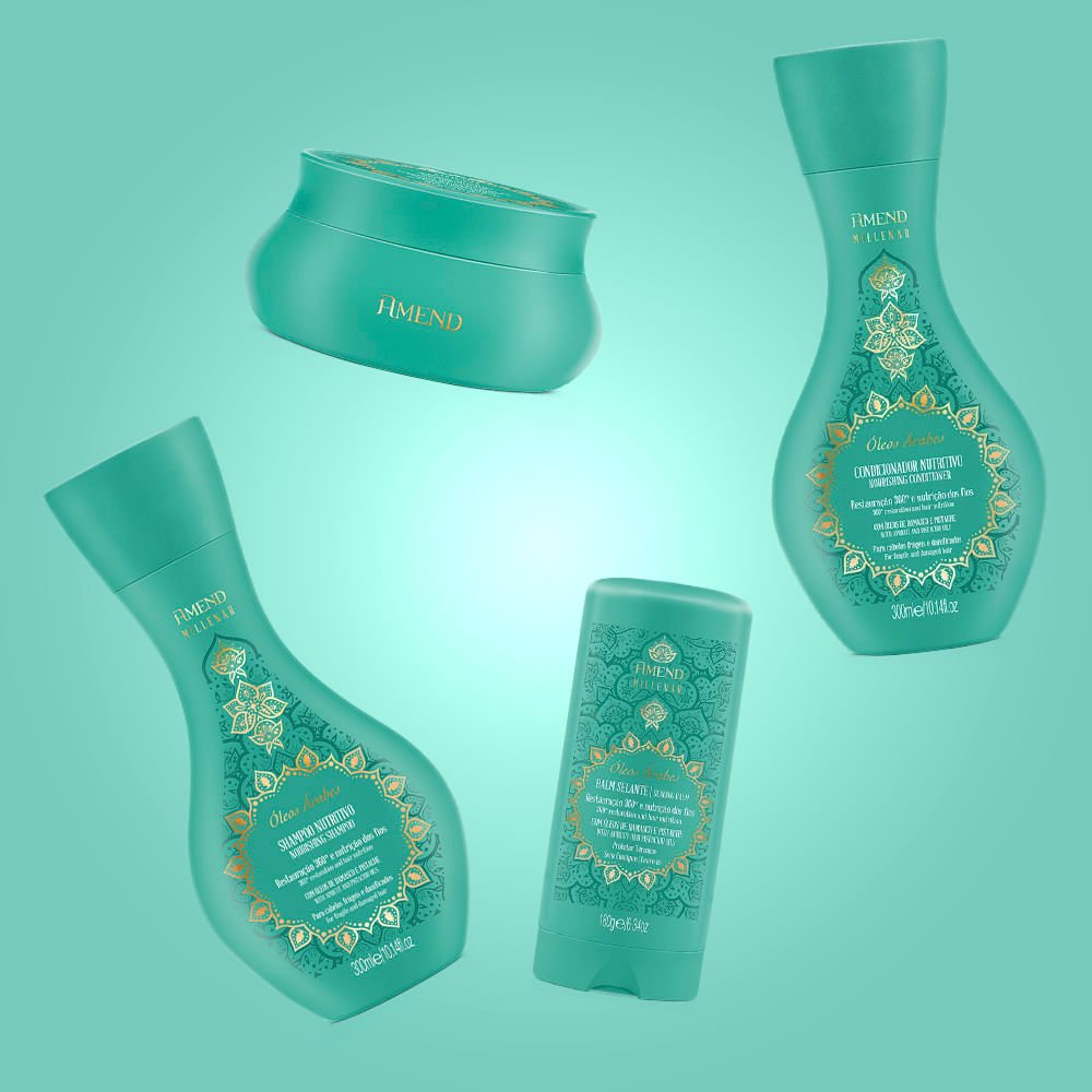 Amend Millenar Óleos Árabes Kit - Shampoo + Condicionador + Máscara + Bálsamo Selante ÚNICO 2